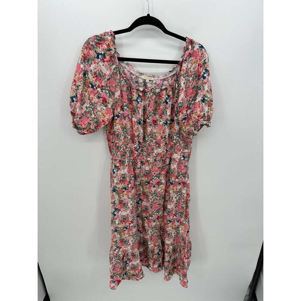 Kate & Sam Womens‎ Floral Boho Midi Dress Large Pink Peasant Cottagecore P6